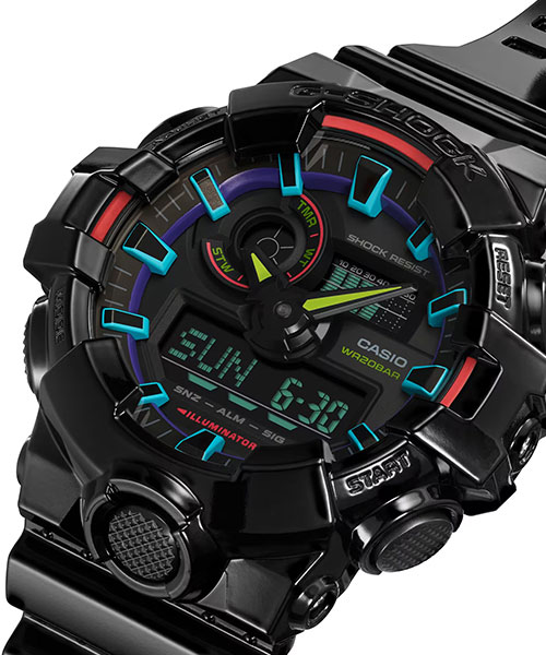 ساعت مچی مردانه G-SHOCK کاسیو 
مدل GA-700RGB-1ADR
