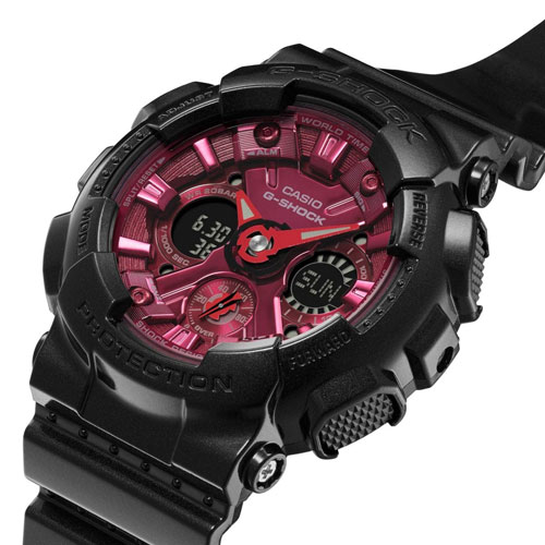 ساعت مچی زنانه G-SHOCK سایز متوسط 
مدل CASIO-GMA-S120RB-1ADR
