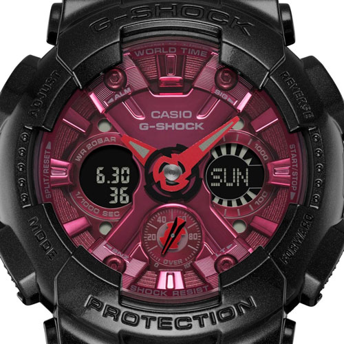 ساعت مچی زنانه G-SHOCK سایز متوسط 
مدل CASIO-GMA-S120RB-1ADR
