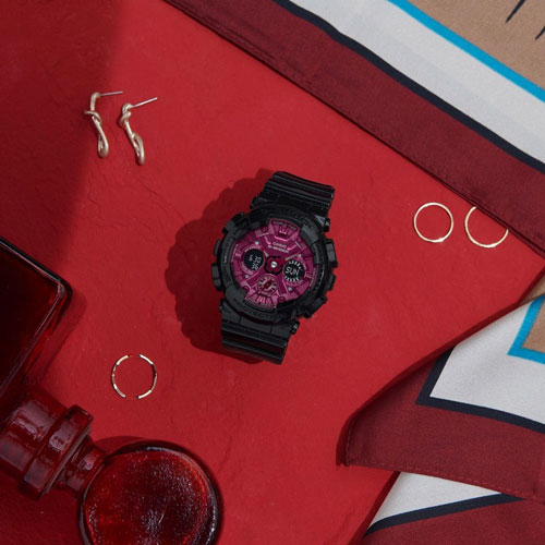 ساعت مچی زنانه G-SHOCK سایز متوسط 
مدل CASIO-GMA-S120RB-1ADR