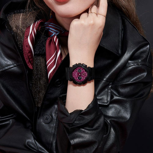 ساعت مچی زنانه G-SHOCK سایز متوسط 
مدل CASIO-GMA-S120RB-1ADR