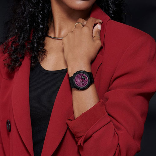 ساعت مچی زنانه G-SHOCK سایز متوسط 
مدل CASIO-GMA-S2100RB-1ADR