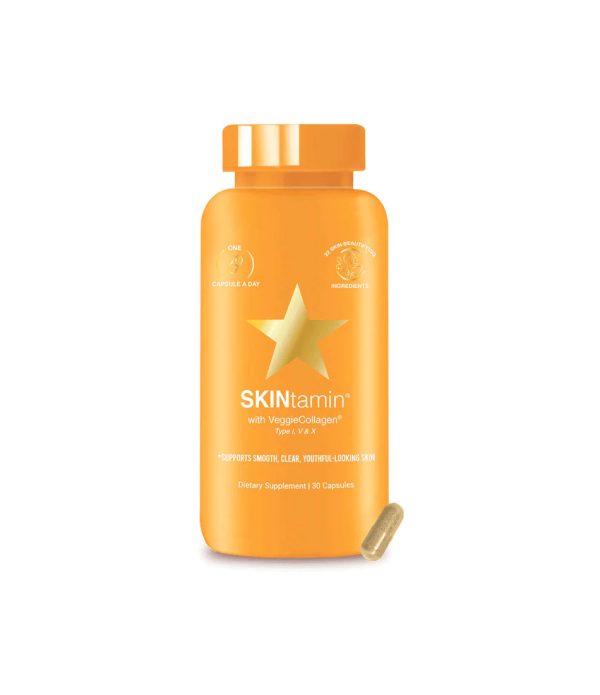 قرص تقویت پوست برند اسکین تامین مدل Veggie Collagen بسته 30 عددی