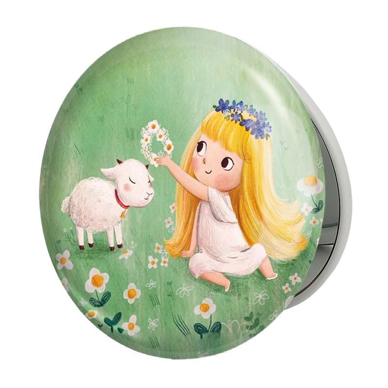 آینه جیبی خندالو طرح دخترانه فانتزی مدل تاشو کد 25744