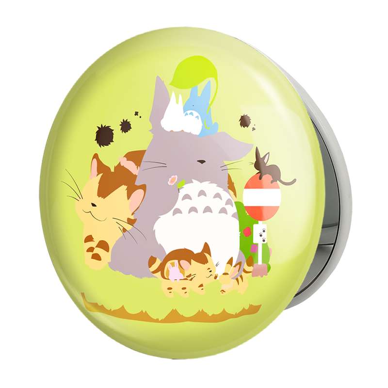 آینه جیبی خندالو طرح توتورو و ناتسوکی و می انیمه توتورو Totoro مدل تاشو کد 12827