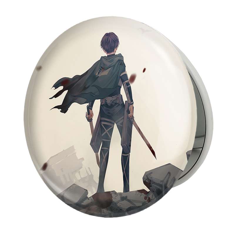 آینه جیبی خندالو طرح لیوای انیمه اتک آن تایتان Attack on Titan مدل تاشو کد 18574