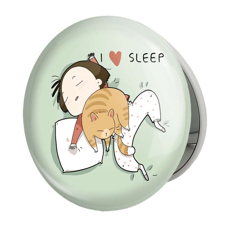 آینه جیبی خندالو طرح گربه Cat مدل تاشو کد 23295
