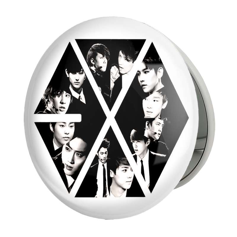 آینه جیبی خندالو طرح گروه اکسو EXO مدل تاشو کد 1036
