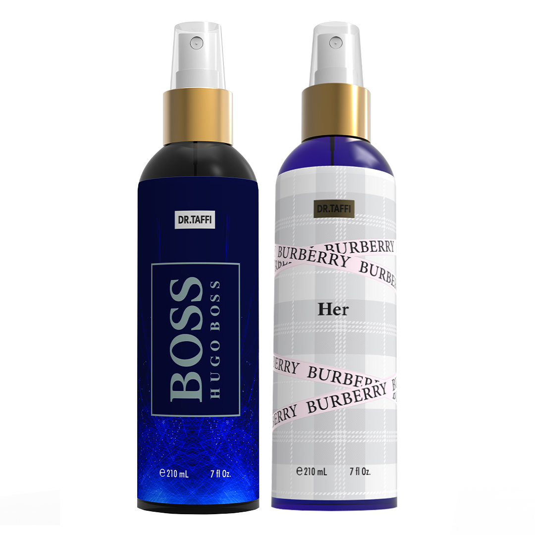 بادی اسپلش زنانه دکتر تافی مدل باربری هر و هوگو باس حجم 210 میلی لیتر مجموعه 2 عددی بادی اسپلش زنانه دکتر تافی مدل باربری هر و هوگو باس حجم 210 میلی لیتر مجموعه 2 عددی
