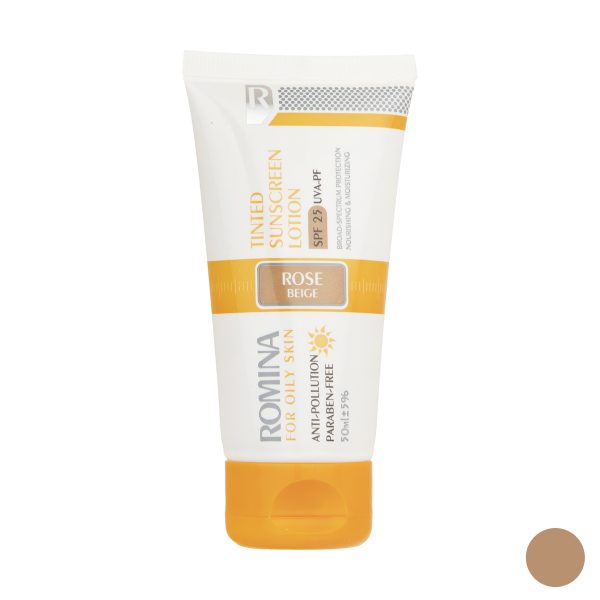 لوسیون ضد آفتاب رومینا مدل Rose Beige-25 حجم 50 میلی لیتر