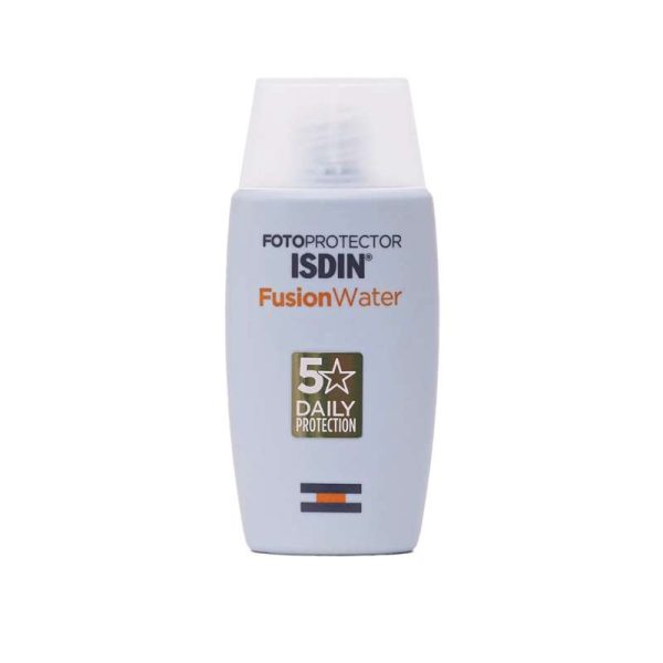 کرم ضد آفتاب بدون رنگ ایزدین SPF 50 مدل فیوژن واتر مناسب برای انواع  پوست حجم 50 میلی‌لیتر