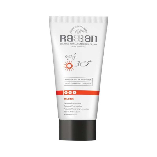 کرم ضد آفتاب بدون رنگ راسن SPF 30 مدل potent ‌مناسب پوست‌های چرب و مختلط حجم 40 میلی‌ لیتر