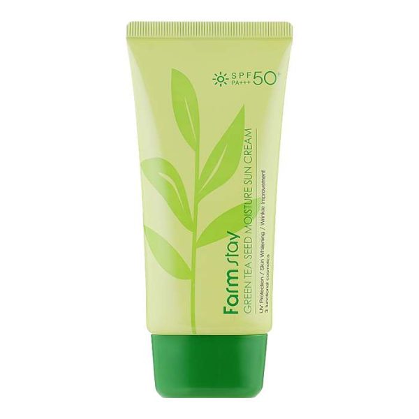 کرم ضد آفتاب بدون رنگ فارم استی SPF 50 مدل چای سبز ‌مناسب پوست‌های چرب و مختلط حجم 70 میلی‌لیتر
