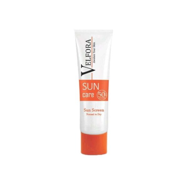 کرم ضد آفتاب بدون رنگ ولفرا SPF50 مدل 01 مناسب پوست های خشک و حساس حجم 40 میلی لیتر