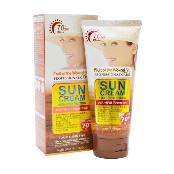 کرم ضد آفتاب بدون رنگ وکالی SPF 70 مدل Kp125 ‌‌مناسب برای انواع پوست  حجم 130 میلی لیتر