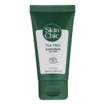 کرم ضد آفتاب بدون رنگ SPF 50 اسکین شیک مدل Tea Tree ‌مناسب پوست‌های چرب حجم 50 میلی‌لیتر