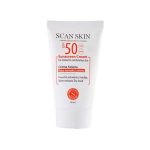 کرم ضدآفتاب بی‌رنگ اسکن اسکین، با SPF50، حاوی محافظ UVA ،UVB، ضدآب، مناسب انواع پوست، حجم 40 میلی‌لیتر