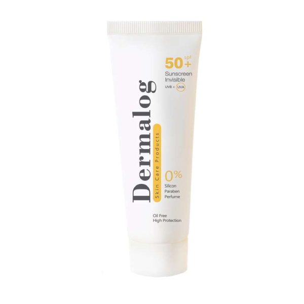 کرم ضد آفتاب بدون رنگ درمالوگ spf 50 مدل  Invisible مناسب برای انواع پوست حجم 50 میلی لیتر