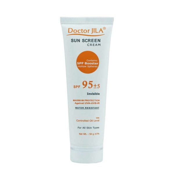 کرم ضد آفتاب بی رنگ دکتر ژیلا SPF 95 مدل Invisible مناسب انواع پوست حجم 50میلی لیتر