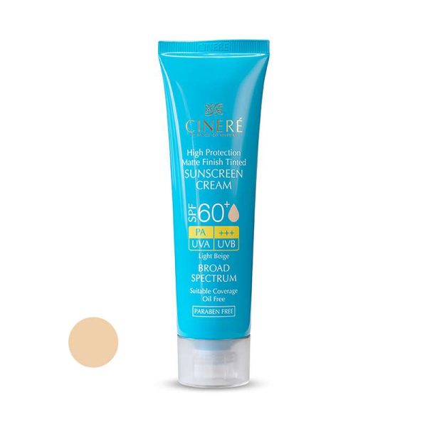 کرم ضد آفتاب رنگی سینره SPF60 مدل 001  مناسب انواع پوست حجم 50 میلی لیتر