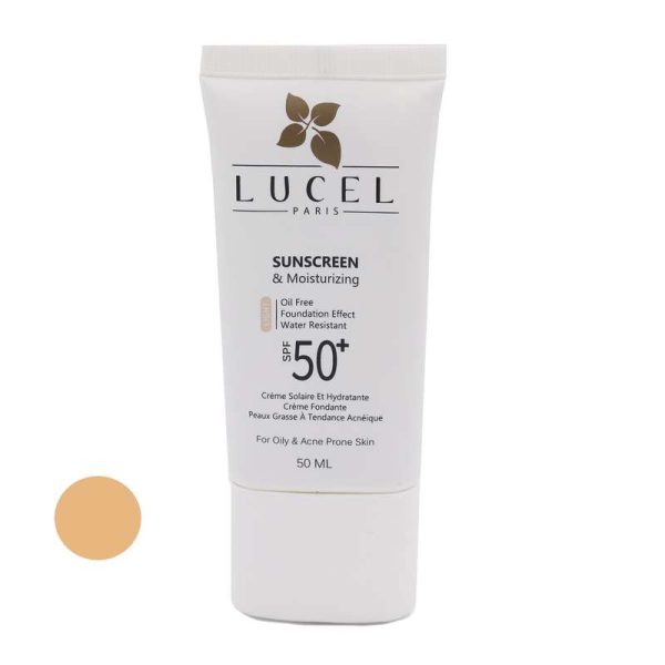 کرم ضد آفتاب رنگی لوسل مدل SPF50 مناسب پوست چرب حجم 50 میلی‌لیتر