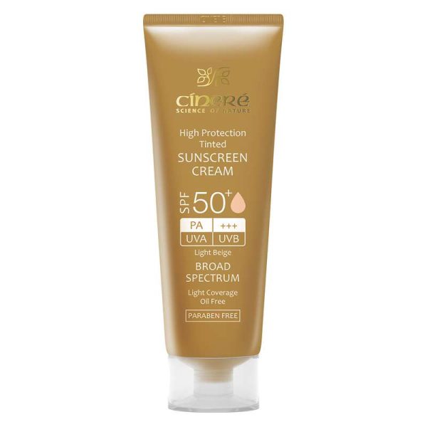 کرم ضد آفتاب SPF50 بژ روشن سینره مناسب انواع پوست حجم 50 میلی لیتر