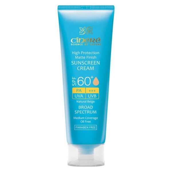کرم ضد آفتاب SPF60 بژ طبیعی سینره مناسب انواع پوست حجم 50 میلی لیتر