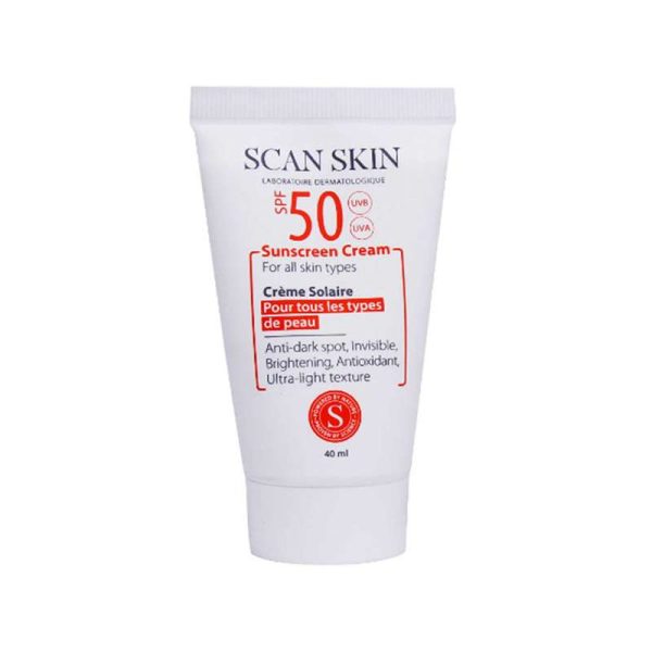 کرم ضدآفتاب و ضدلک بی‌رنگ اسکن‌اسکین، با SPF50، حاوی محافظ UVA ،UVB، مناسب انواع پوست، حجم 40 میلی‌لیتر