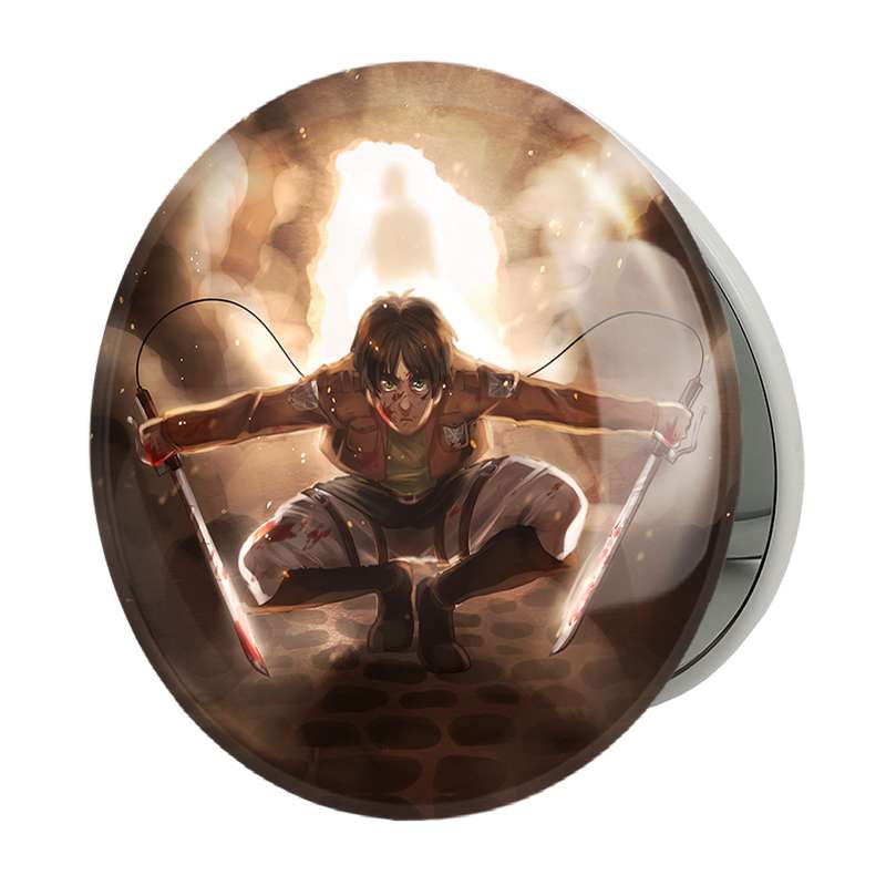 آینه جیبی خندالو طرح ارن یگر انیمه اتک آن تایتان Attack on Titan مدل تاشو کد 18543