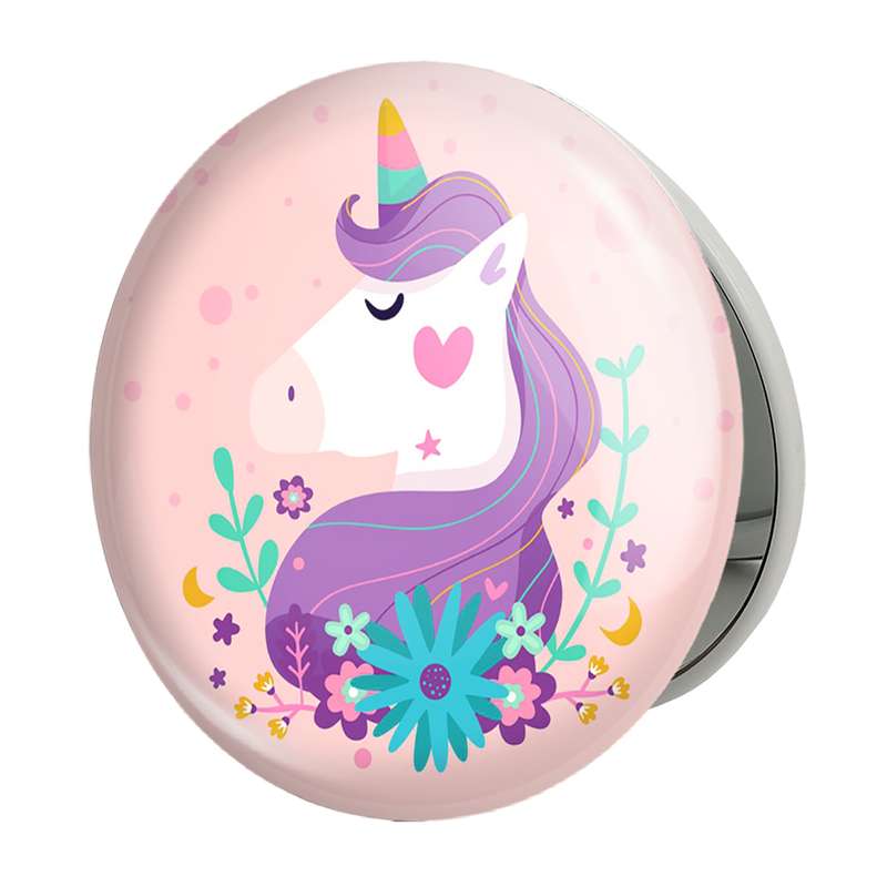 آینه جیبی خندالو طرح اسب تک شاخ یونیکورن مدل تاشو کد 1117