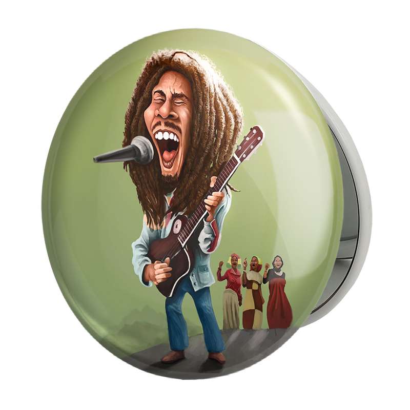 آینه جیبی خندالو طرح باب مارلی Bob Marley مدل تاشو کد 3273