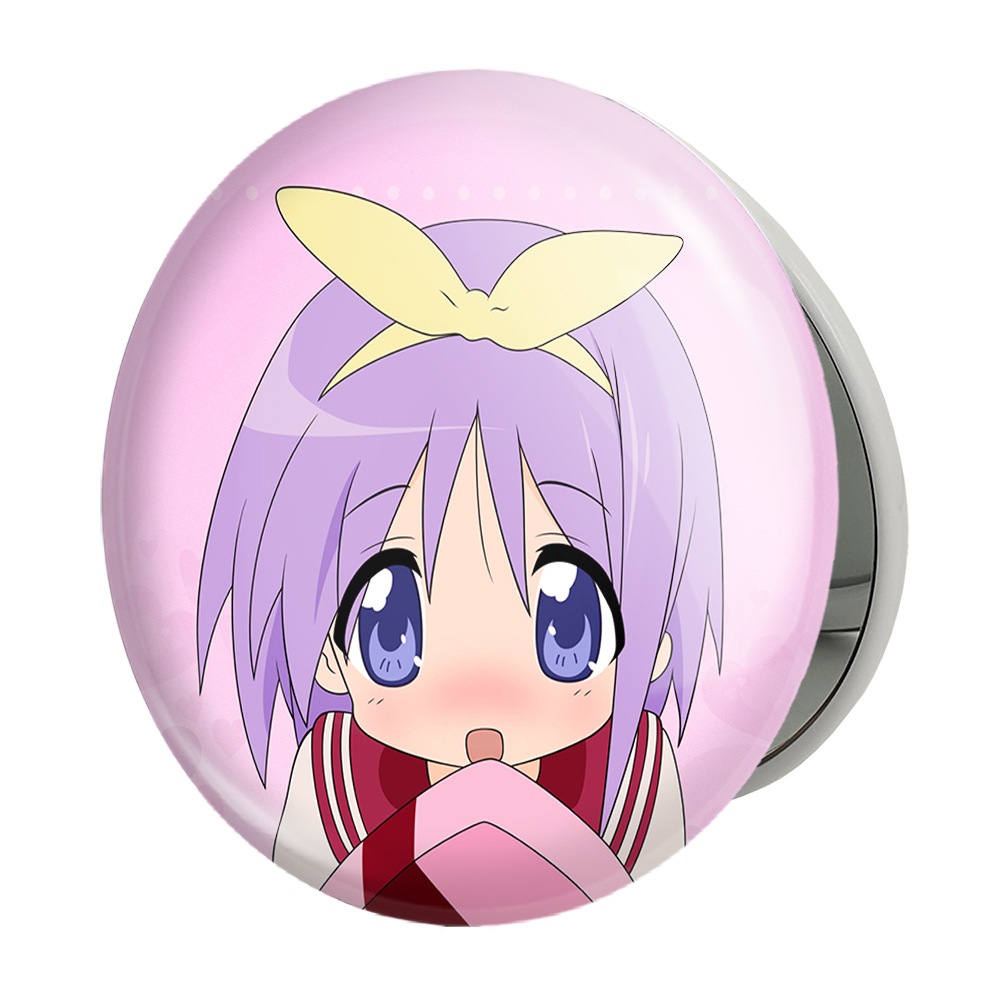 آینه جیبی خندالو طرح تسوکاسا انیمه ستاره خوش شانس Lucky Star مدل تاشو کد 23616