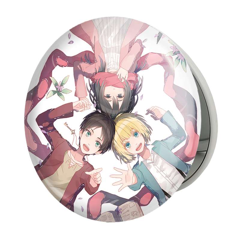 آینه جیبی خندالو طرح میکاسا و ارن و ارمین انیمه اتک آن تایتان Attack on Titan مدل تاشو کد 18562