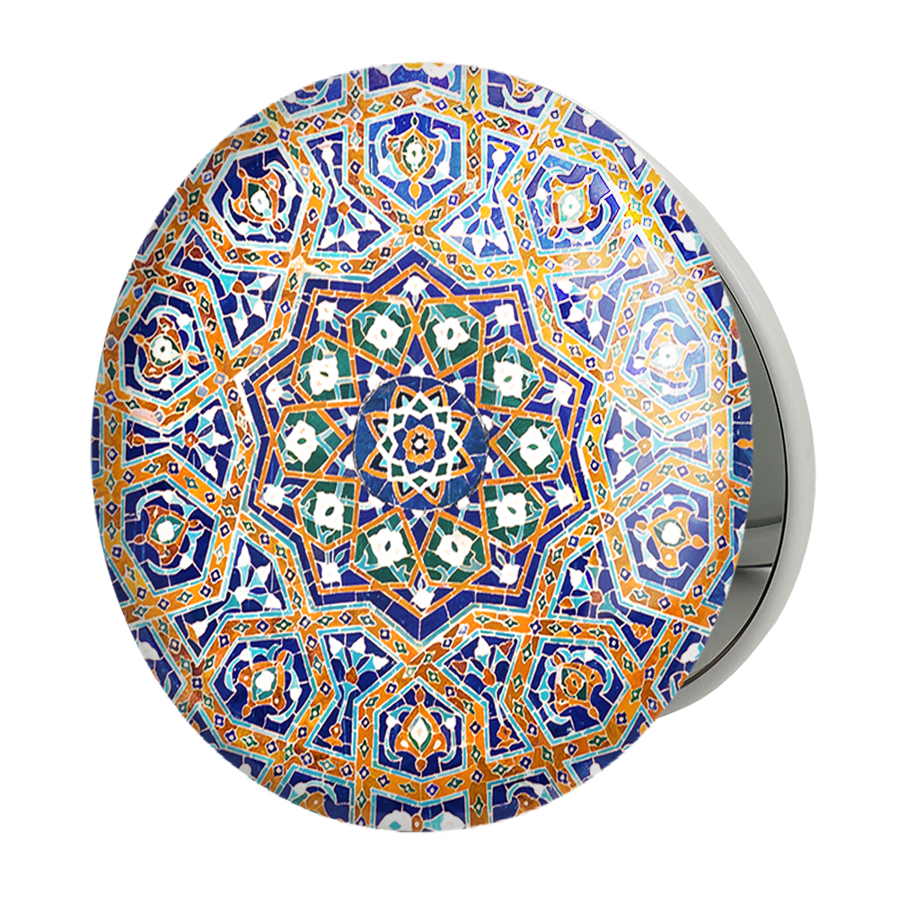آینه جیبی خندالو طرح کاشی مدل تاشو کد 2187