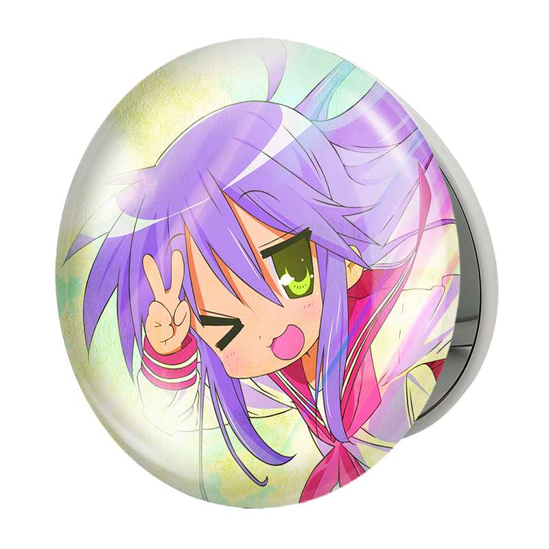 آینه جیبی خندالو طرح کاگامی انیمه ستاره خوش شانس Lucky Star مدل تاشو کد 23602