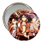 آینه جیبی خندالو مدل میکاسا و ارن و لیوای انیمه اتک آن تایتان Attack on Titan  کد 18527
