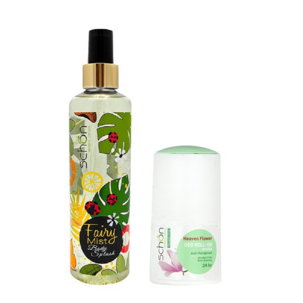 بادی اسپلش زنانه شون مدل Fairy Mist حجم 220 میلی لیتر به همراه رول ضد تعریق زنانه شون مدل Heaven Flower حجم 50 میلی لیتر