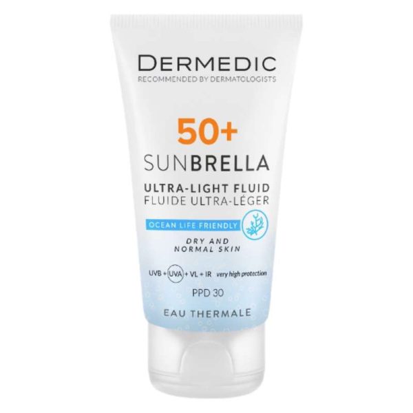 کرم ضد آفتاب بدون رنگ درمدیک spf50 مدل DY مناسب پوست های خشک حجم 50 میلی لیتر