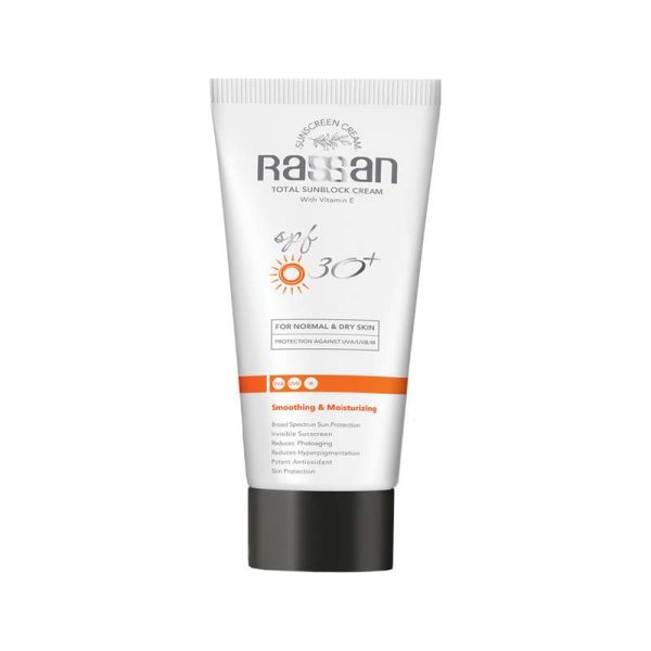 کرم ضد آفتاب بدون رنگ راسن SPF 30 مدل spectrun ‌مناسب پوست‌های معمولی حجم 40 میلی‌ لیتر