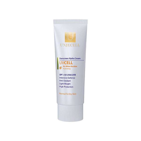 کرم ضد آفتاب بی رنگ آنژسل  SPF50 مدل UVCELL مناسب انواع پوست حجم 40 میلی لیتر
