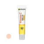 کرم ضد آفتاب رنگی گارنیه SPF 50 مدل Vitamin c ‌مناسب برای انواع پوست حجم 40 میلی‌لیتر